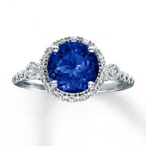Jared Lab-Created Sapphire Ring Round-Cut Sterling Silver- Sapphire.jpg